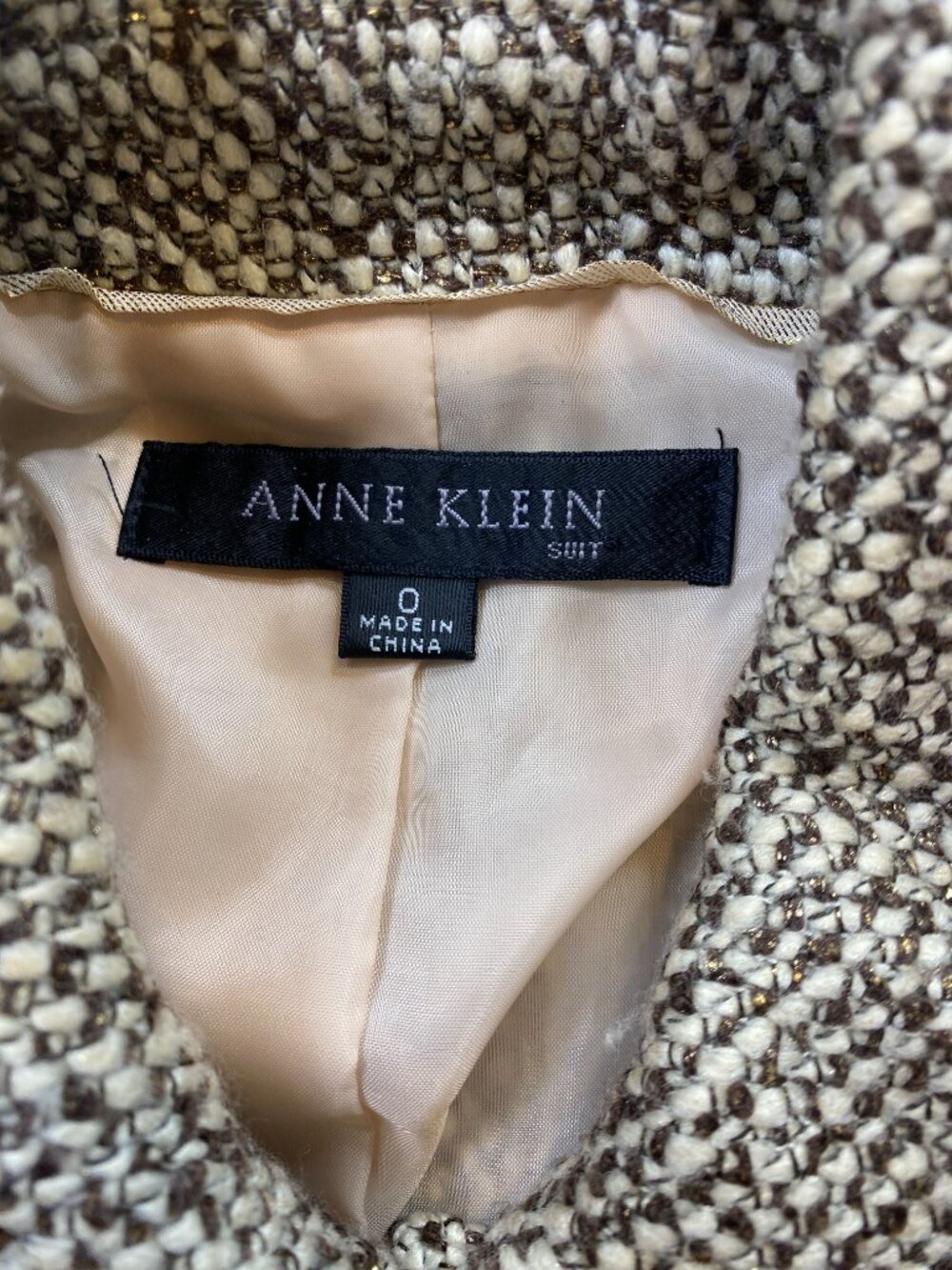 Ann Klein Tweed Boucle Blazer Jacket Coat Belted Sz 0 Classic Basic #197P - Picture 9 of 10